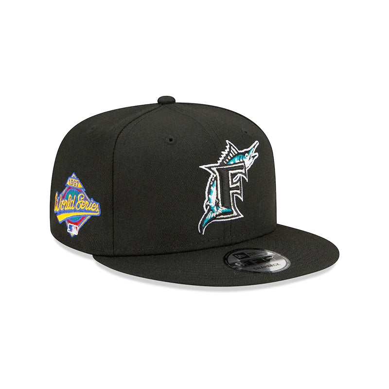 [60188165] Arizona Marlins 97 WS Patch Up Black Men's Snapback