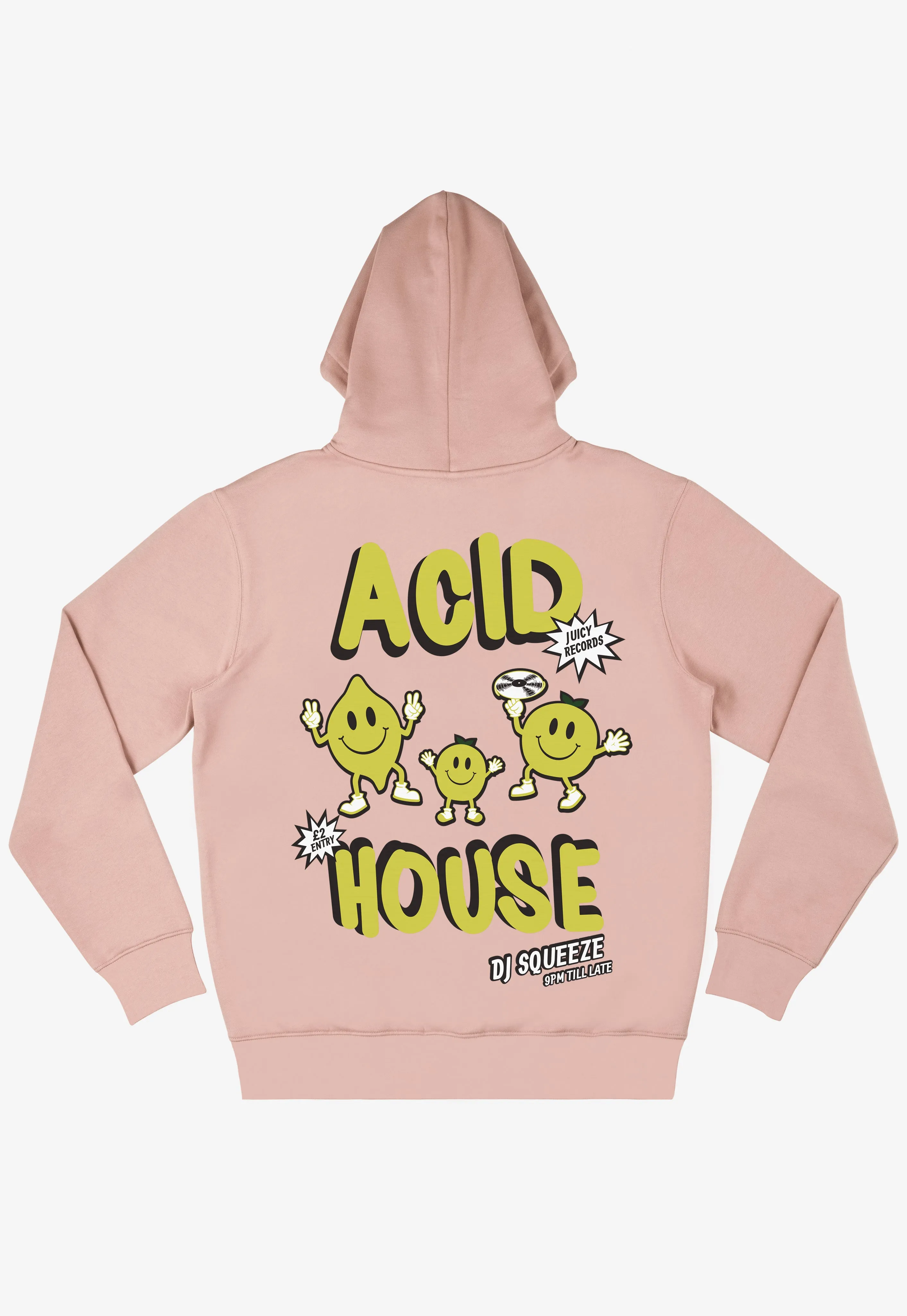 Acid House Graphic Hoodie in Peach