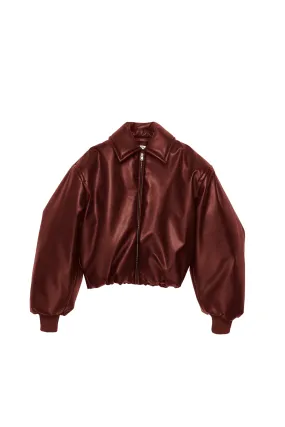 Acne Studios Coated Bomber Jacket (Dark Burgundy)