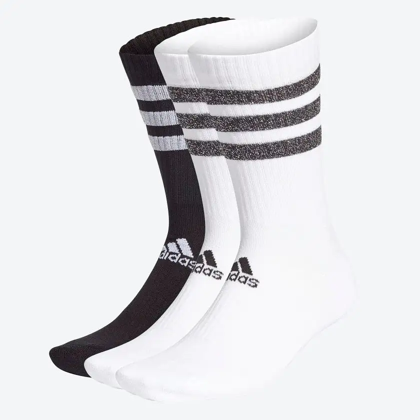 Adidas 3 Stripes Cushioned Crew Sport Sock 3 Pairs