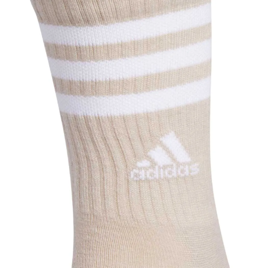 Adidas Cushioned 3-Stripes 3.0 3-Pack Crew Wonder Beige/ White/ Alumina Heather (Women's)