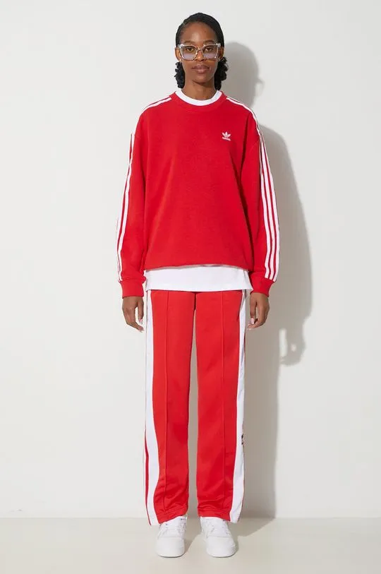 adidas Originals sweatshirt 3-Stripes Crew OS women's red color IN8487