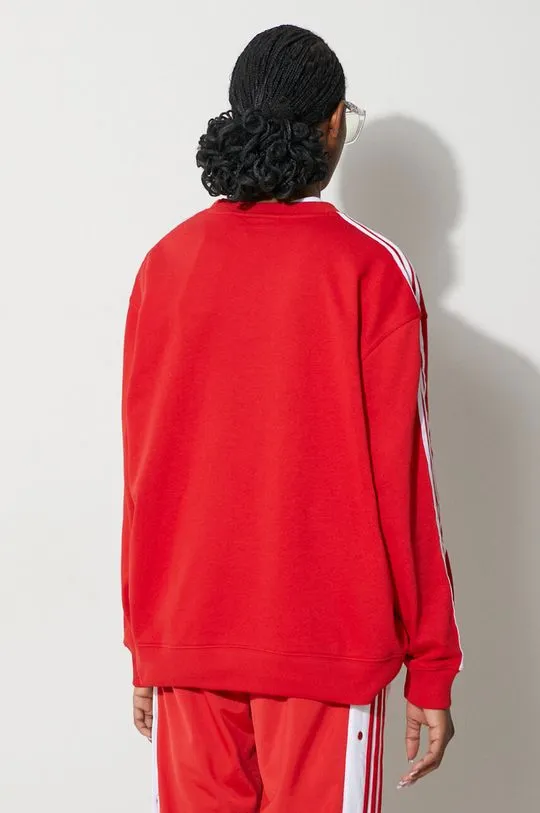 adidas Originals sweatshirt 3-Stripes Crew OS women's red color IN8487