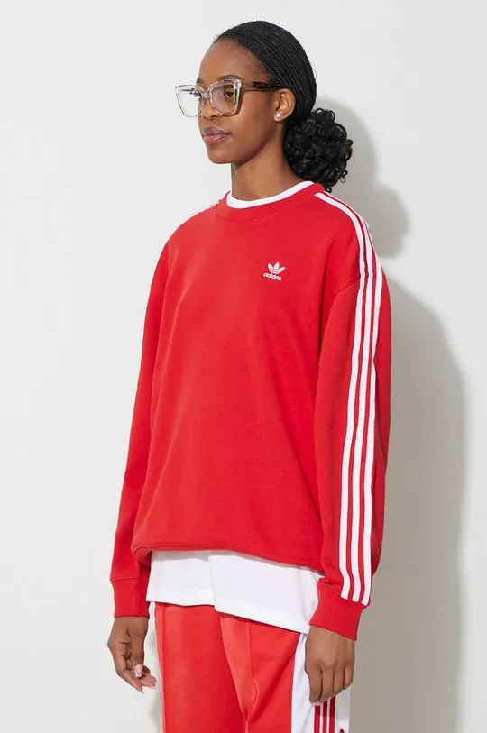 adidas Originals sweatshirt 3-Stripes Crew OS women's red color IN8487