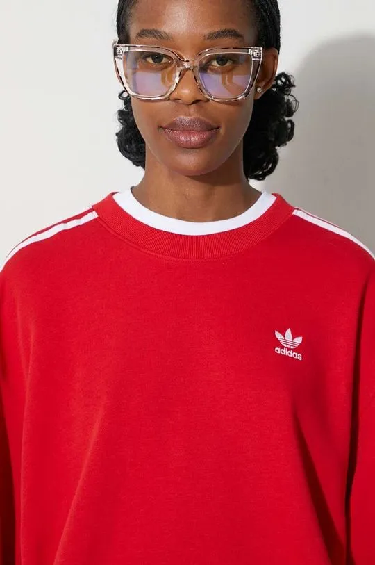 adidas Originals sweatshirt 3-Stripes Crew OS women's red color IN8487