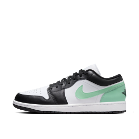 AIR JORDAN 1 LOW GS - WHITE/BLACK-GREEN GLOW