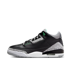 AIR JORDAN 3 RETRO GREEN GLOW GS - BLACK/GREEN GLOW-WOLF GREY-WHITE