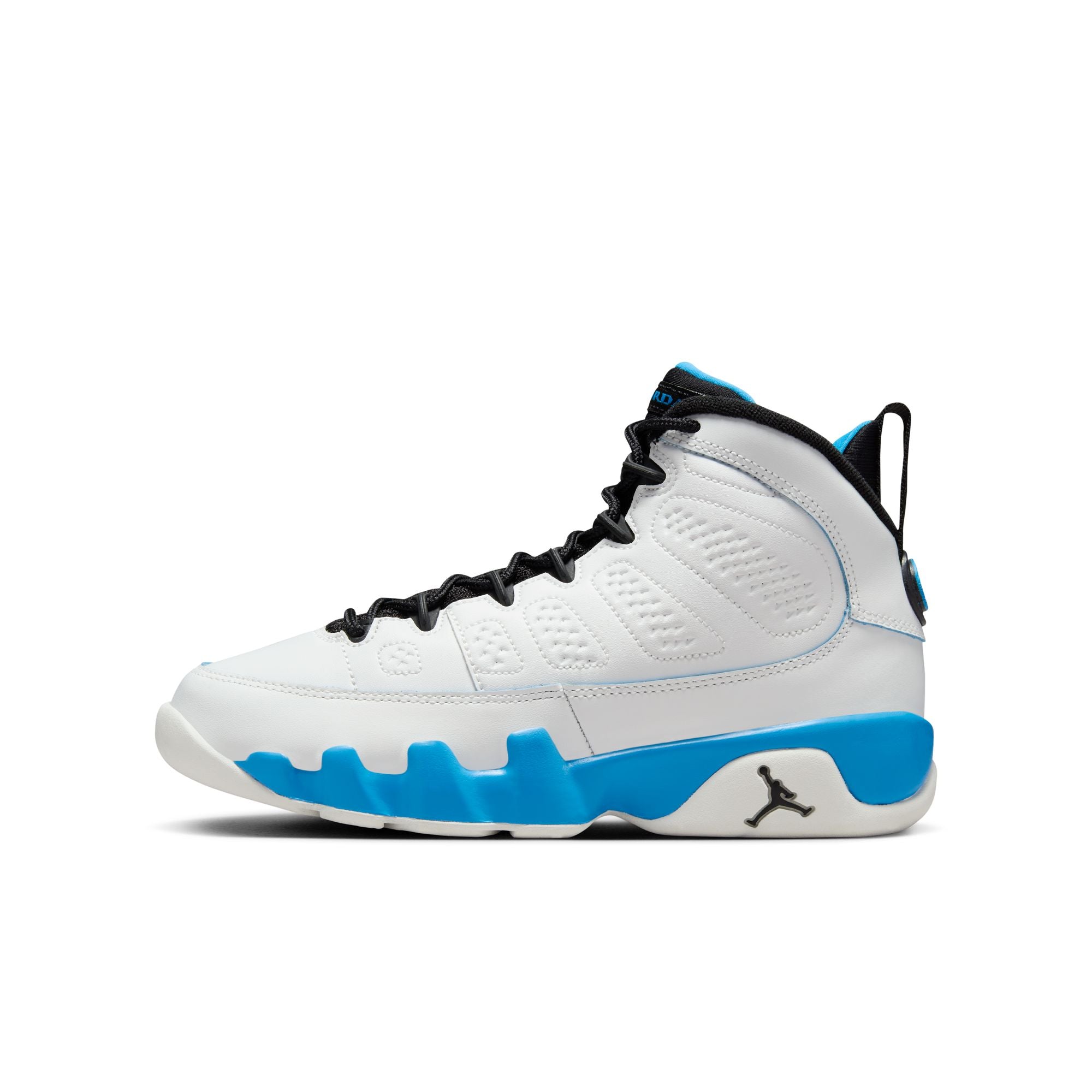 AIR JORDAN 9 RETRO GS - SUMMIT WHITE/BLACK-DK POWDER BLUE