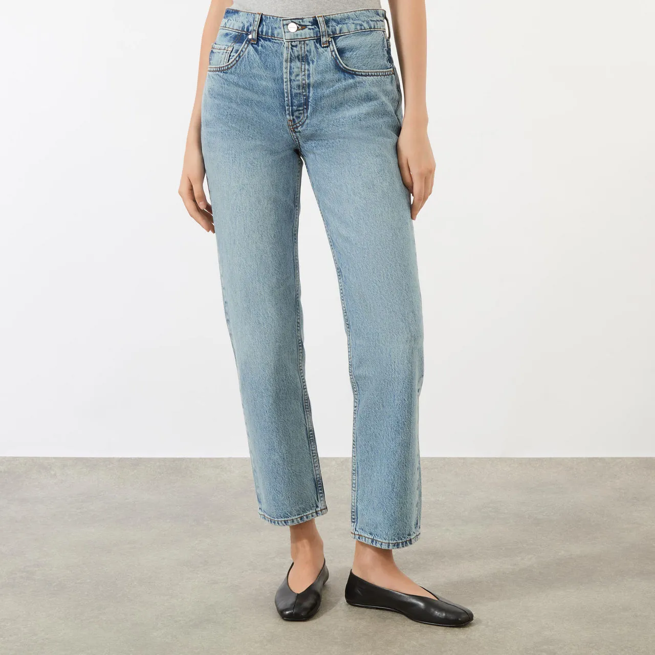 ANINE BING Benson High-Rise Straight-Leg Jeans - Vintage Indigo