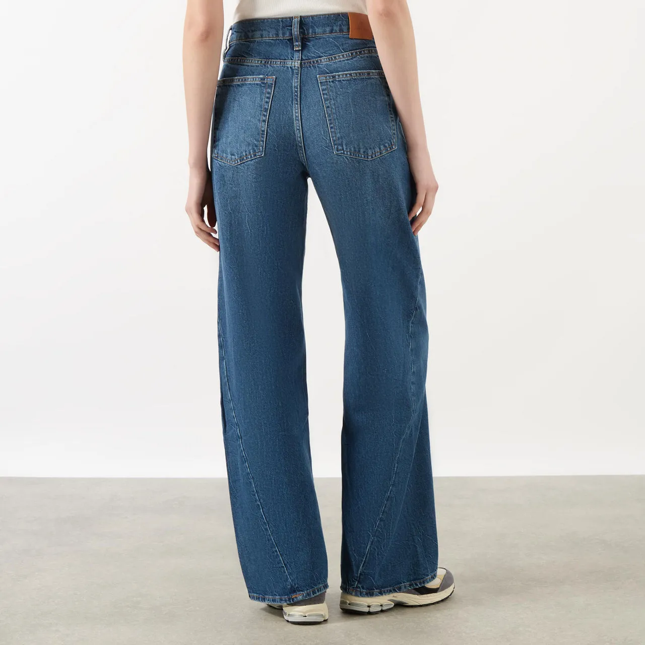 ANINE BING Briley Mid-Rise Straight Leg Jeans - Dark Blue