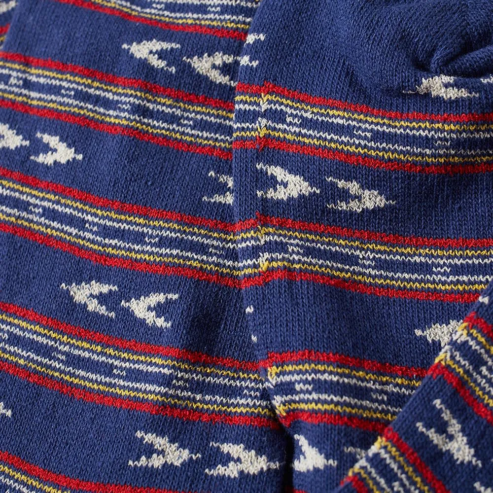 Anonymous Ism Stripes & Arrow Crew SockIndigo