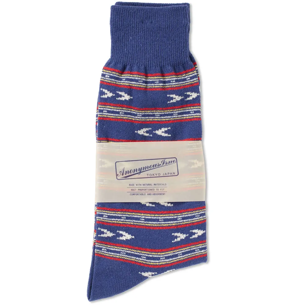 Anonymous Ism Stripes & Arrow Crew SockIndigo