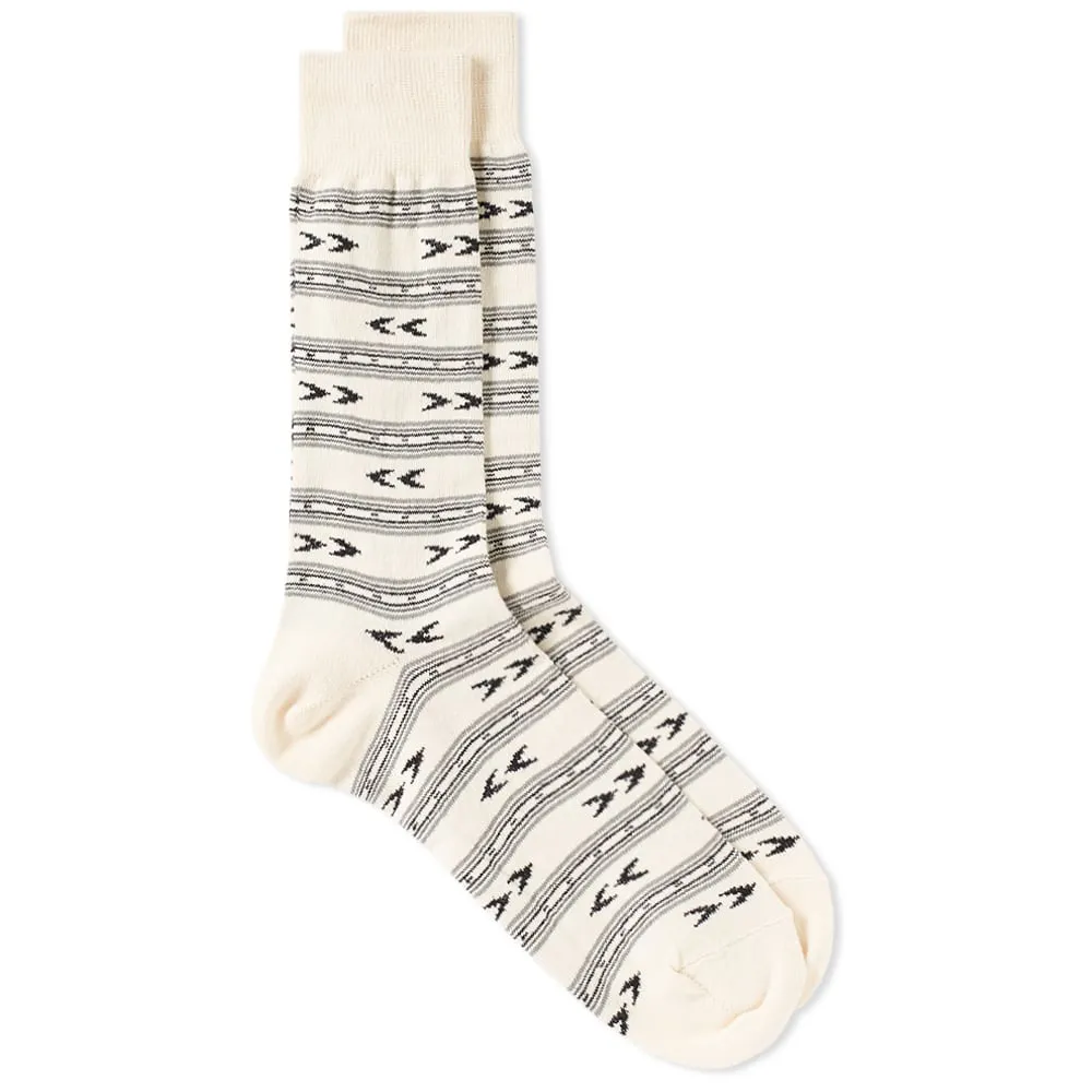 Anonymous Ism Stripes & Arrow Crew SockOff White