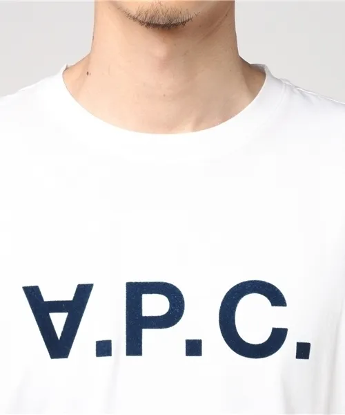 A.P.C.  |Crew Neck Stripes Unisex Street Style Cotton Short Sleeves