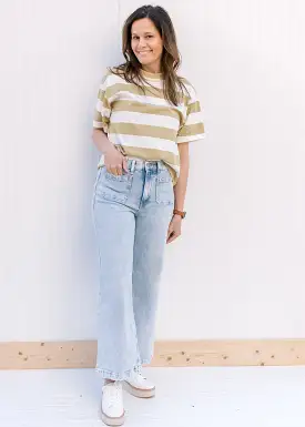 Avocado Stripe Top