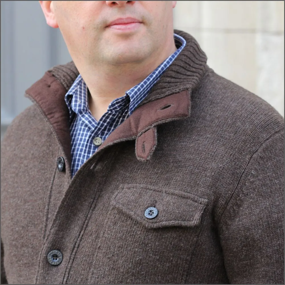 Baileys Brown Lambswool Cardigan^