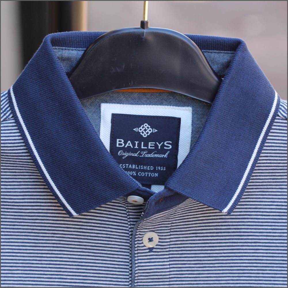 BAILEYS Navy/Biege Stripe Polo Shirt*