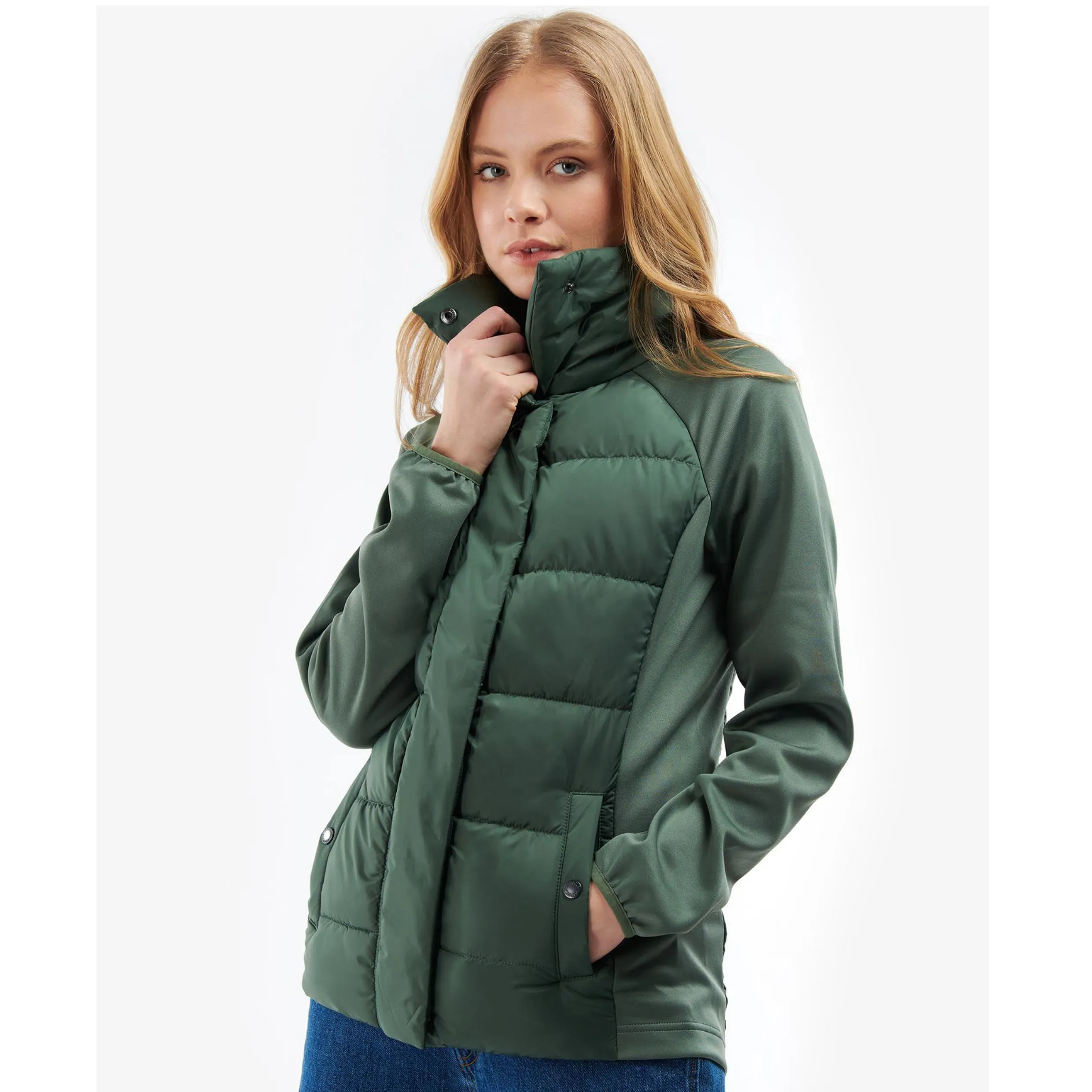 Barbour Langford Quilted Sweat Hybrid Coat LQS0025