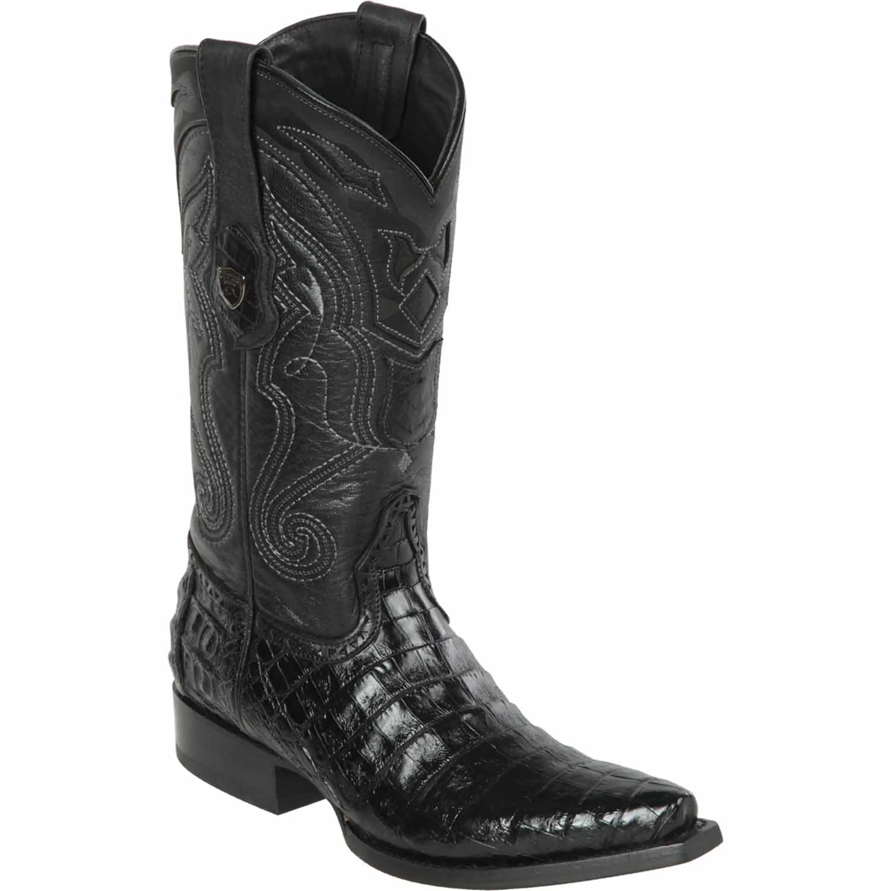 Black Caiman Boots Snip Toe