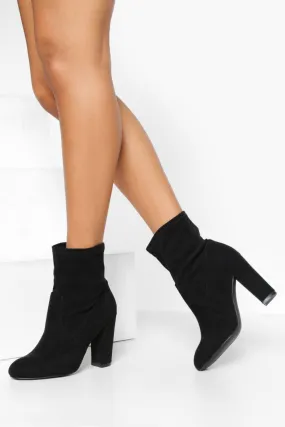 Block Heel Sock Boots