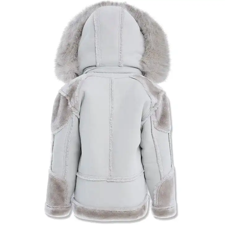 Boys Jordan Craig El Jefe Shearling Moto Jacket (Arctic Wolf) 91625B