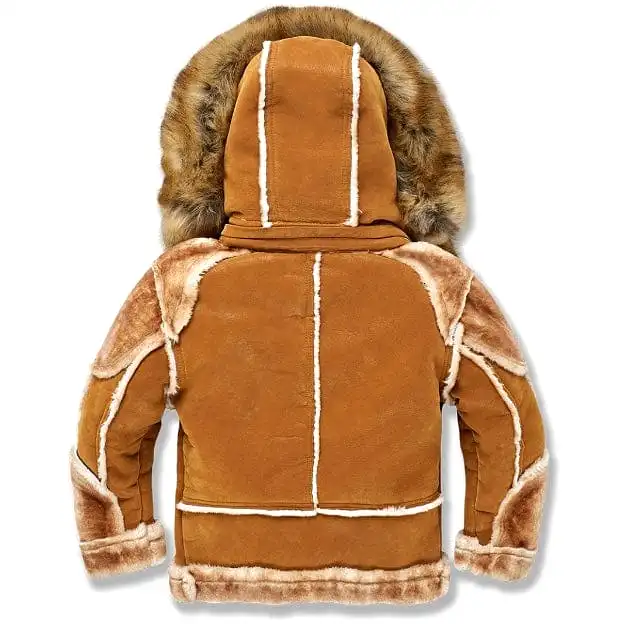 Boys Jordan Craig El Jefe Shearling Moto Jacket (Cognac) 91625B