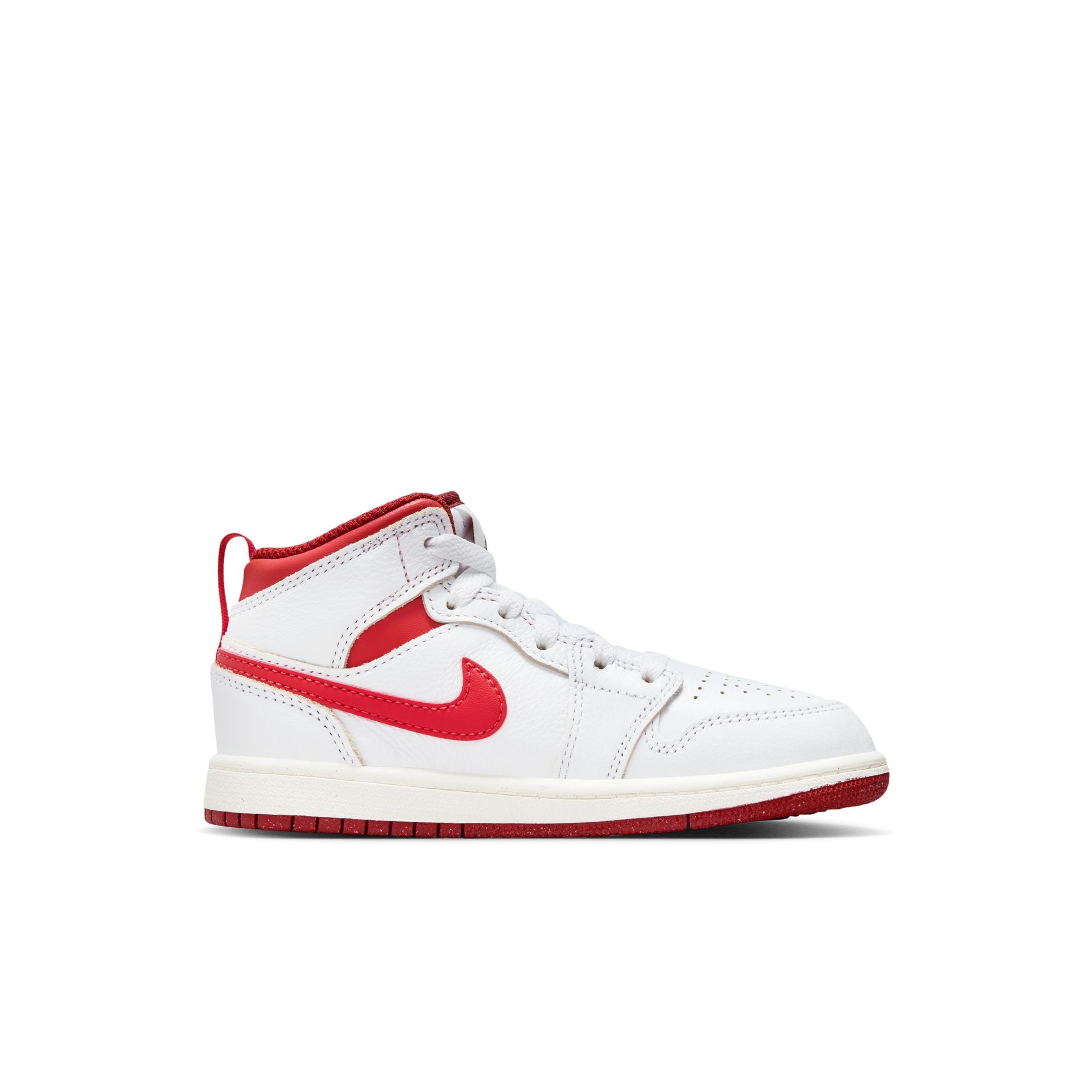 Boys Pre School Air Jordan 1 Mid SE WHITE/LOBSTER-DUNE RED-SAIL  FJ3467-160