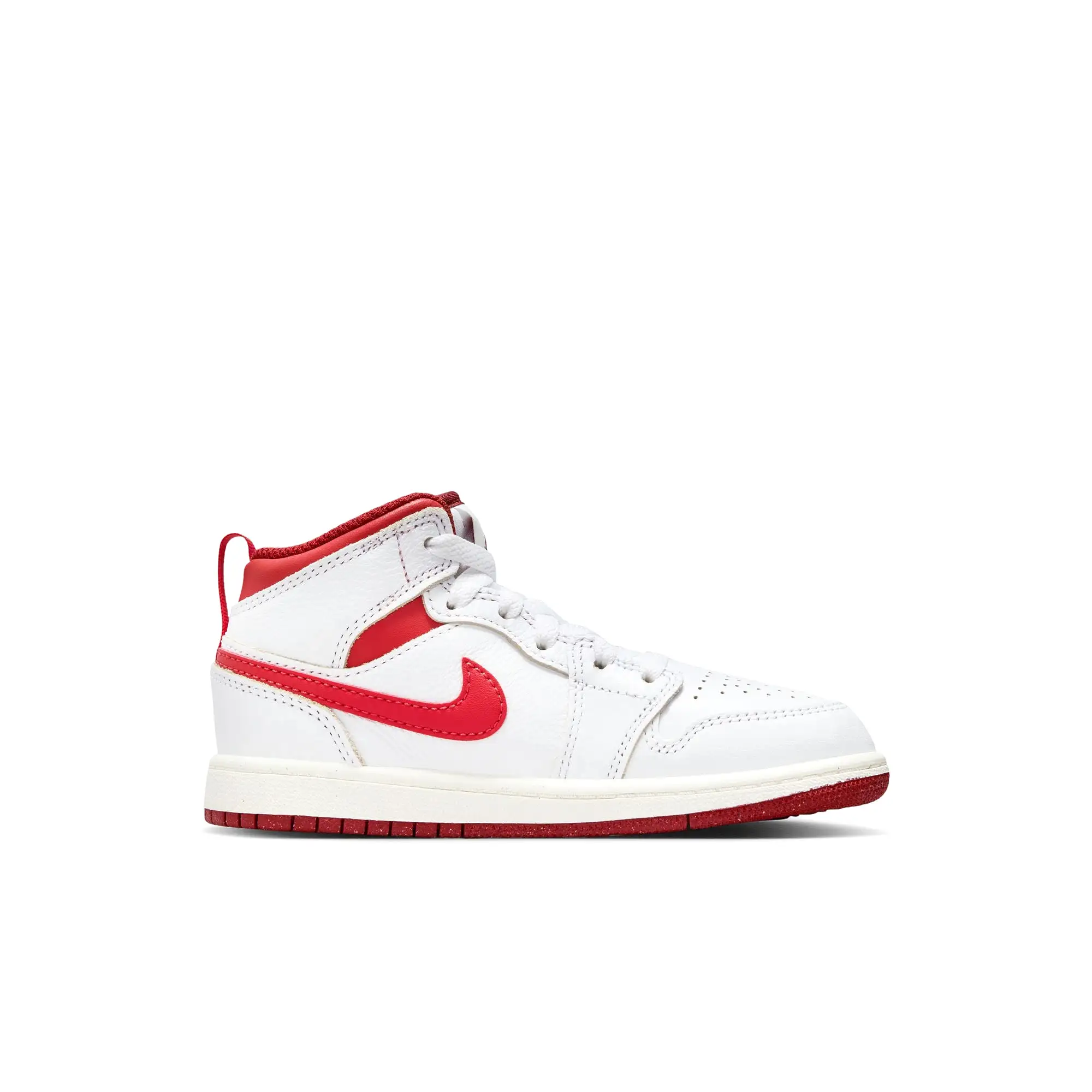 Boys Pre School Air Jordan 1 Mid SE WHITE/LOBSTER-DUNE RED-SAIL  FJ3467-160