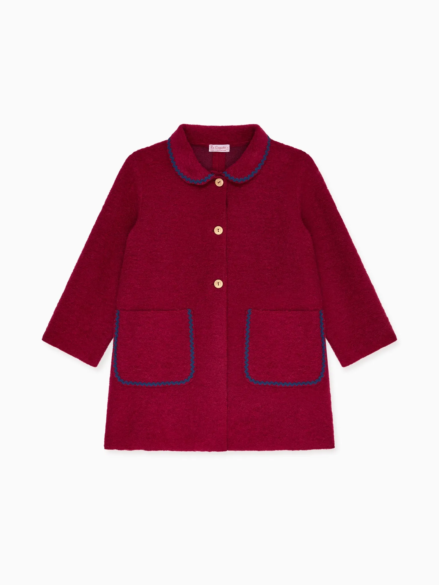 Burgundy Henrietta Girl Coat