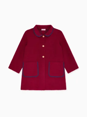 Burgundy Henrietta Girl Coat