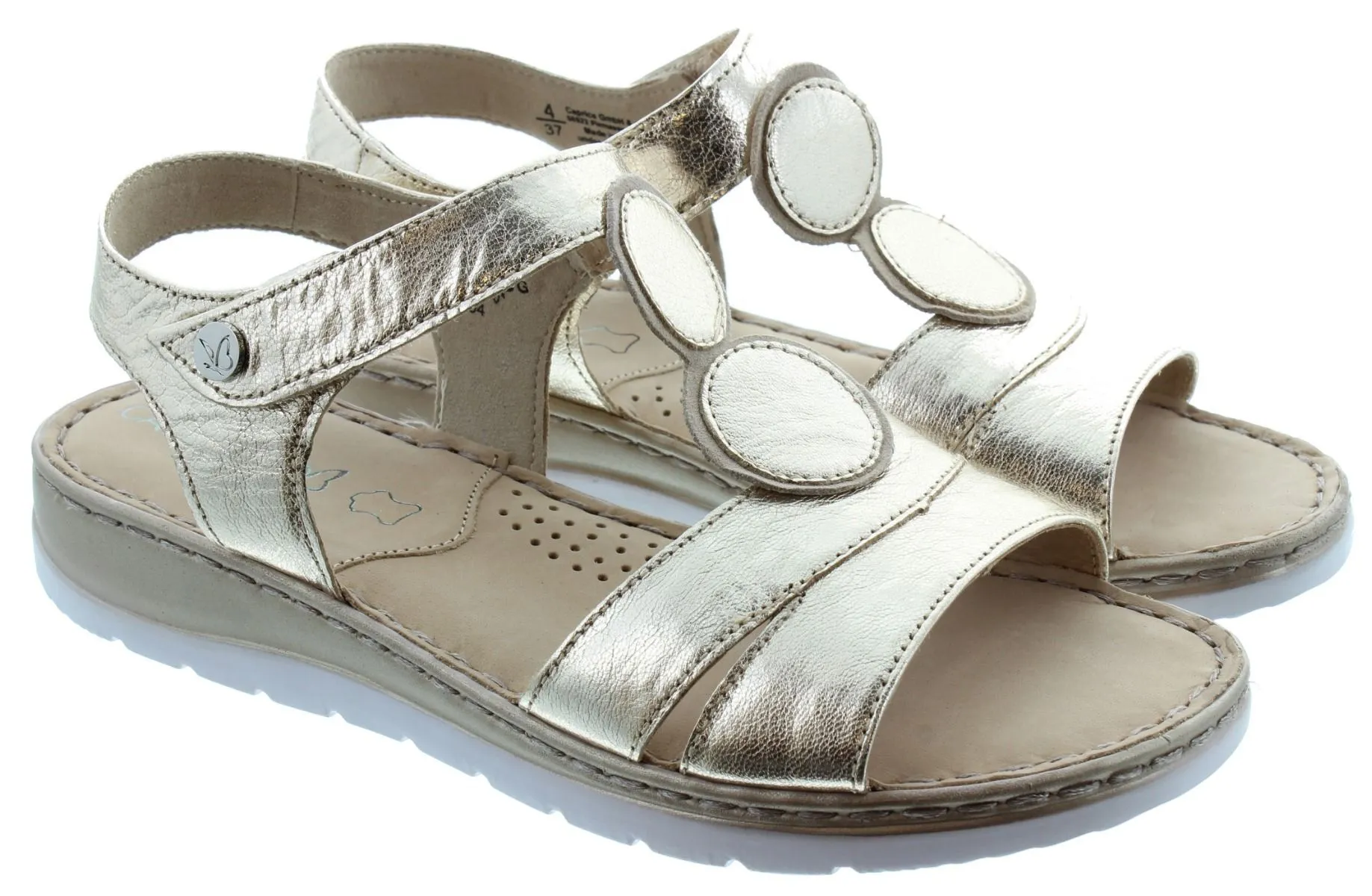 CAPRICE Ladies 28154 Flat Sandals In Gold