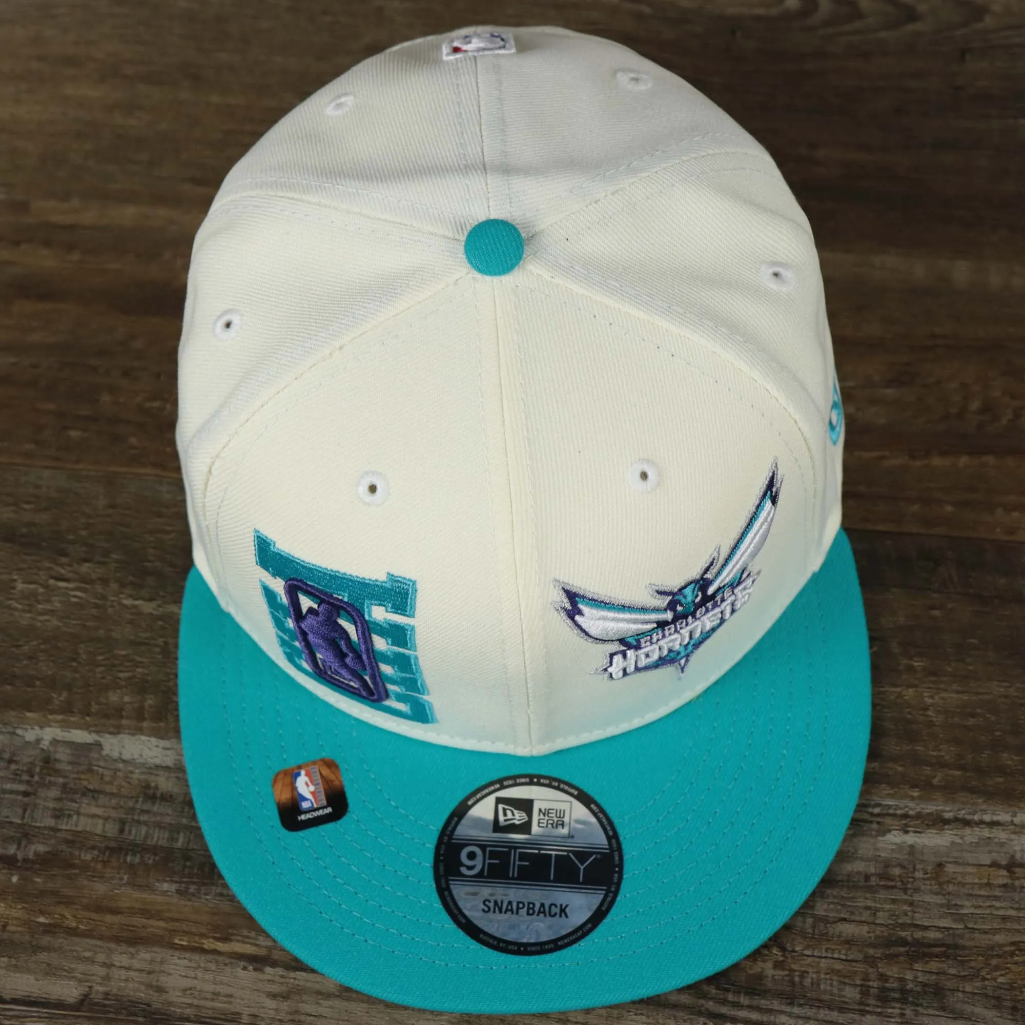 Charlotte Hornets NBA 2022 Draft Gray Bottom 9Fifty Snapback | New Era Cream/Turquoise