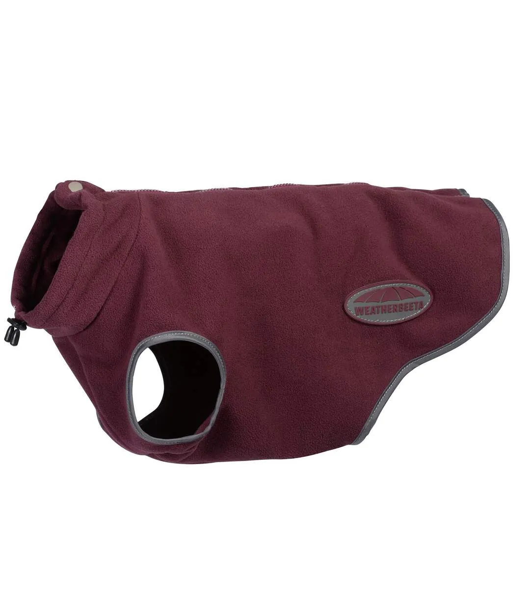 Comfitec fleece zipped dog jacket 25cm maroon/grey Weatherbeeta