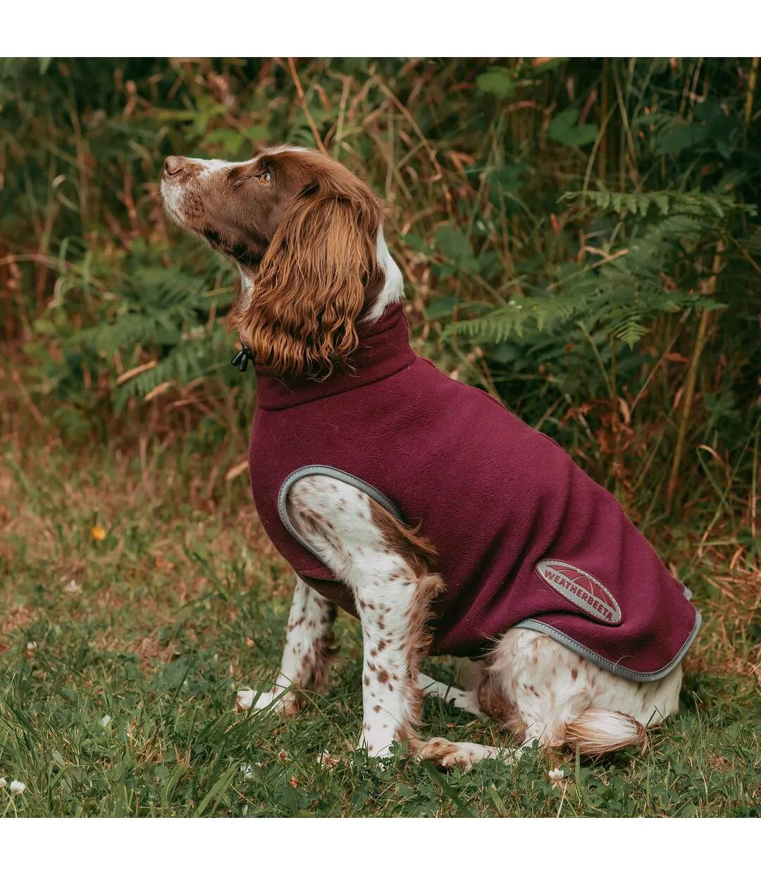 Comfitec fleece zipped dog jacket 25cm maroon/grey Weatherbeeta