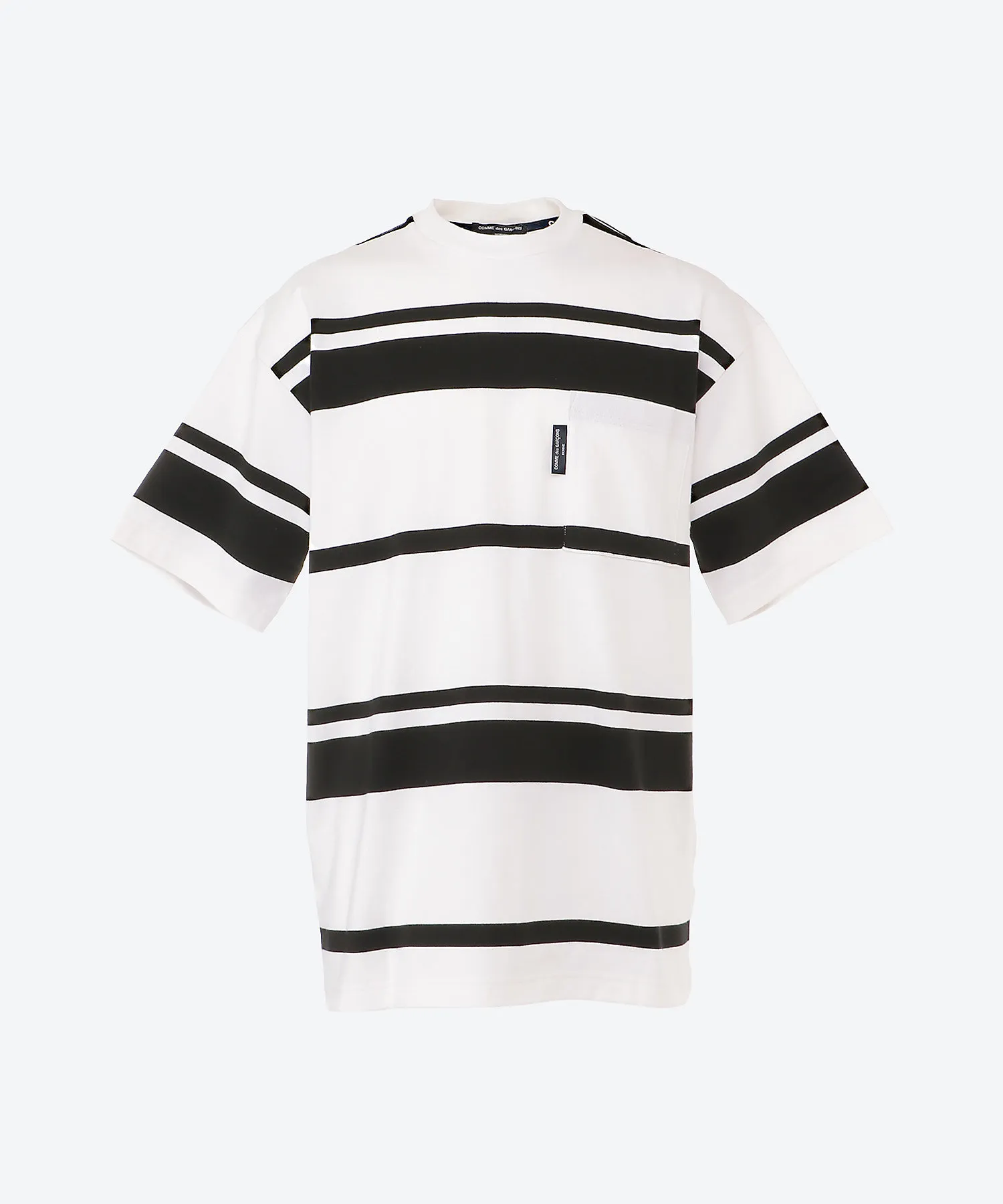 COMME des GARCONS  |Crew Neck Stripes Cotton Short Sleeves Designers