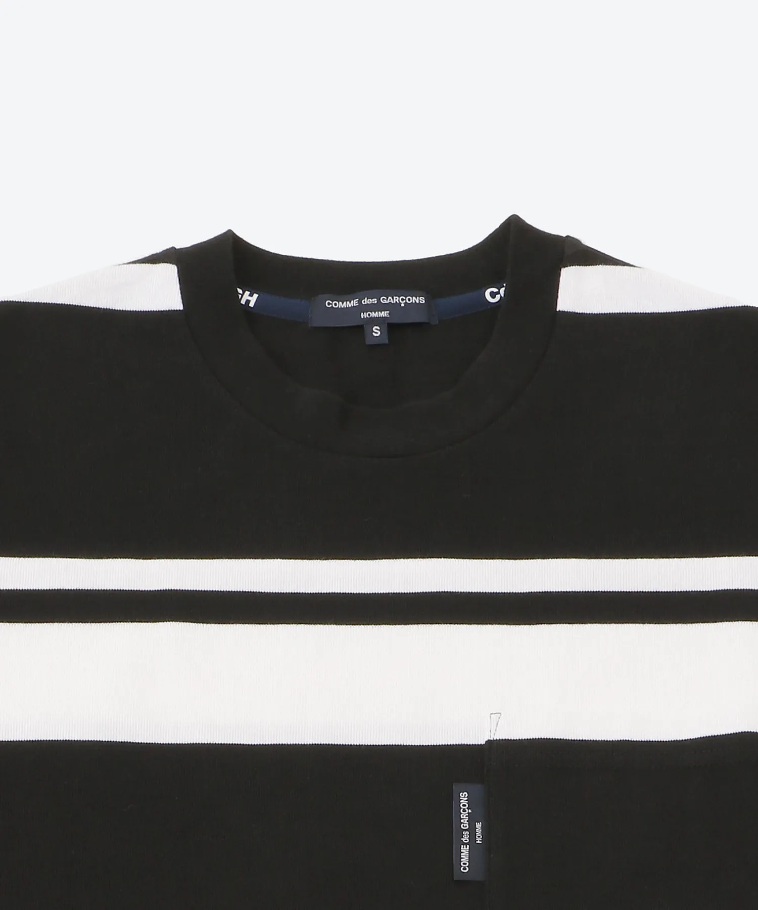 COMME des GARCONS  |Crew Neck Stripes Cotton Short Sleeves Designers