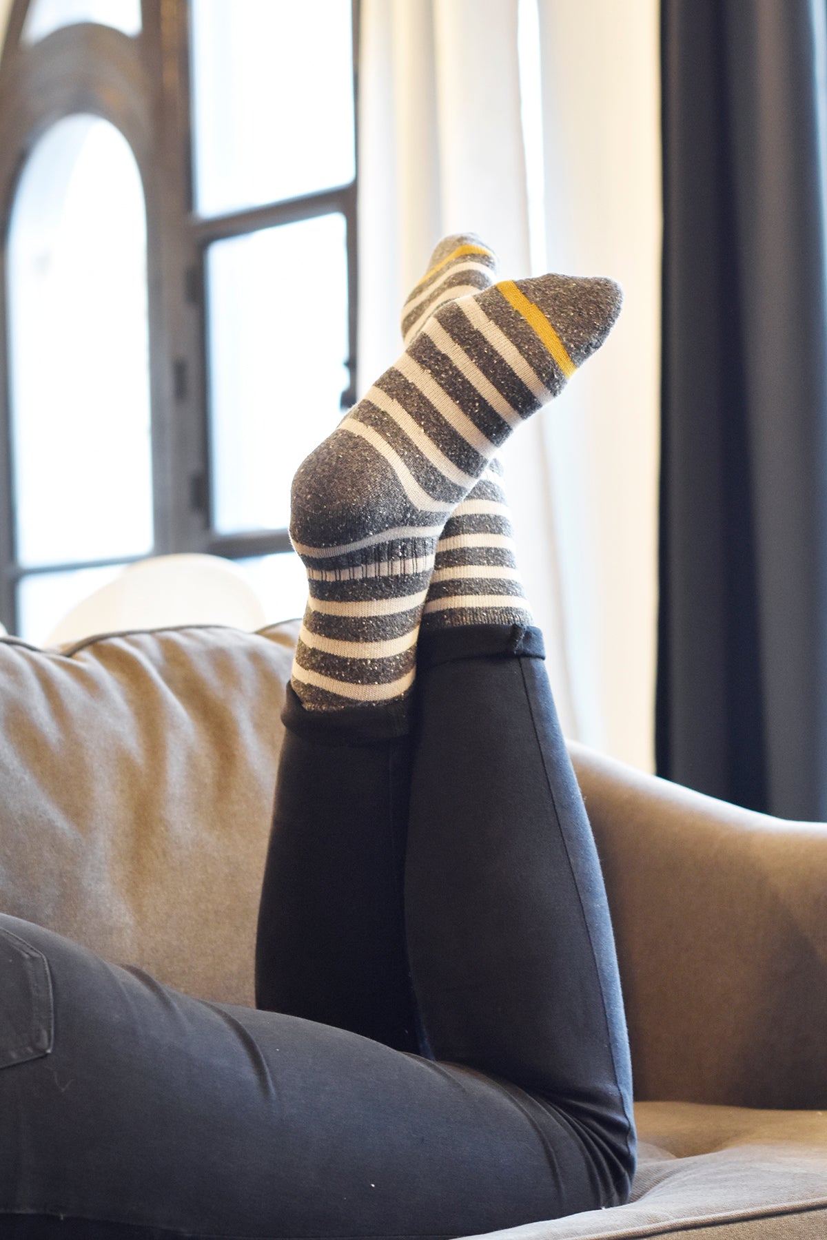 Crew Socks | Cotton | Grey Stripes