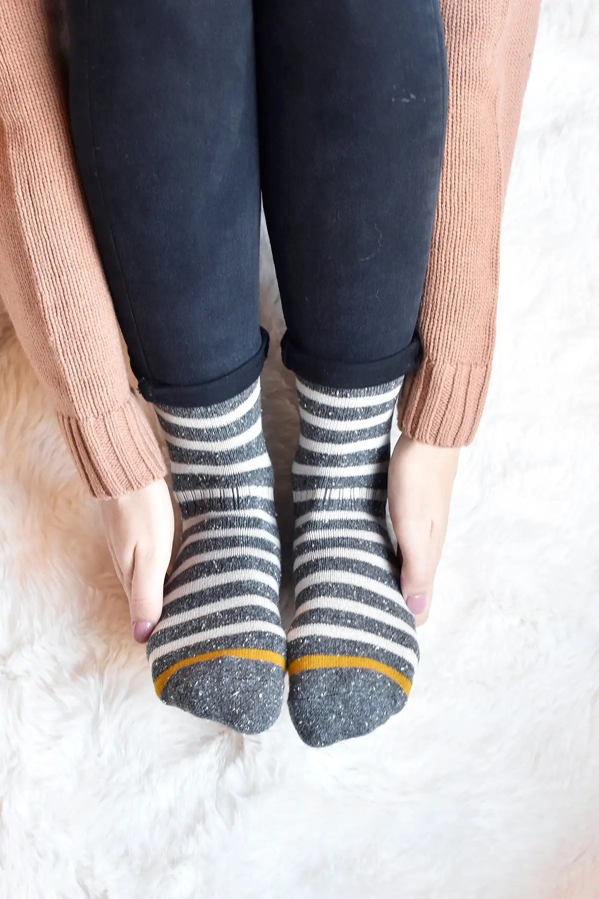 Crew Socks | Cotton | Grey Stripes