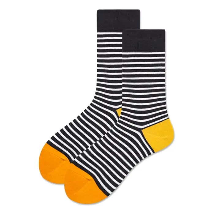 Crew Socks | French Stripes | Black