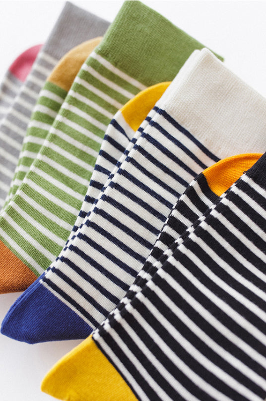 Crew Socks | French Stripes | Grey