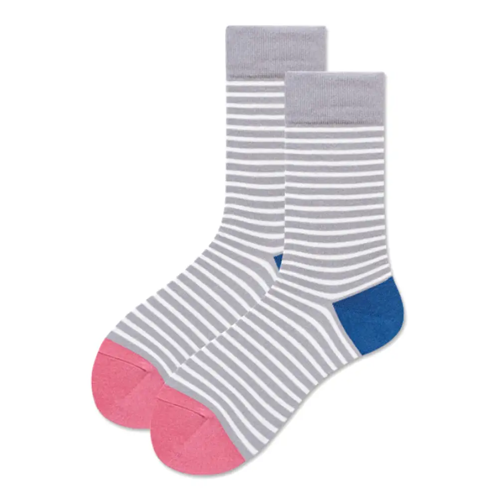 Crew Socks | French Stripes | Grey