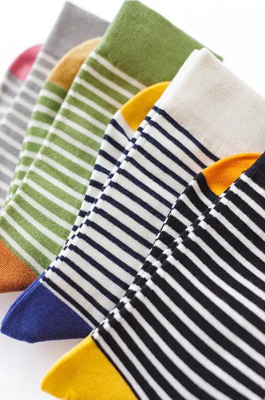 Crew Socks | French Stripes | Grey