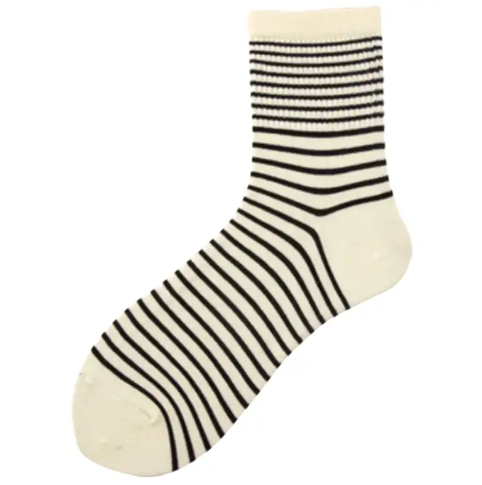 Crew Socks | White Stripes | Cotton