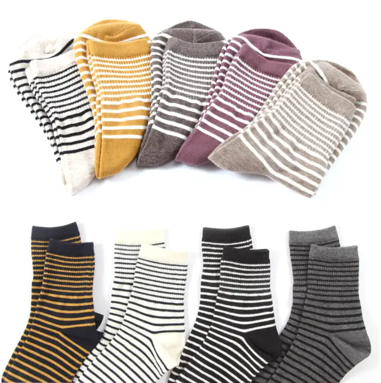 Crew Socks | Yellow Stripes | Cotton