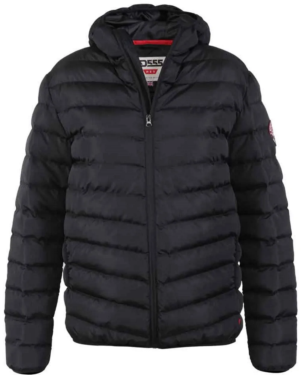 D555 Tawton Tall Quilted Hood Jacket - Black