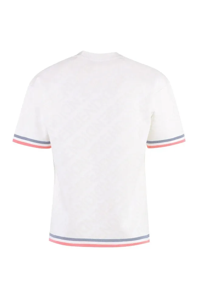 FENDI  |Crew Neck Stripes Casual Style Nylon Blended Fabrics