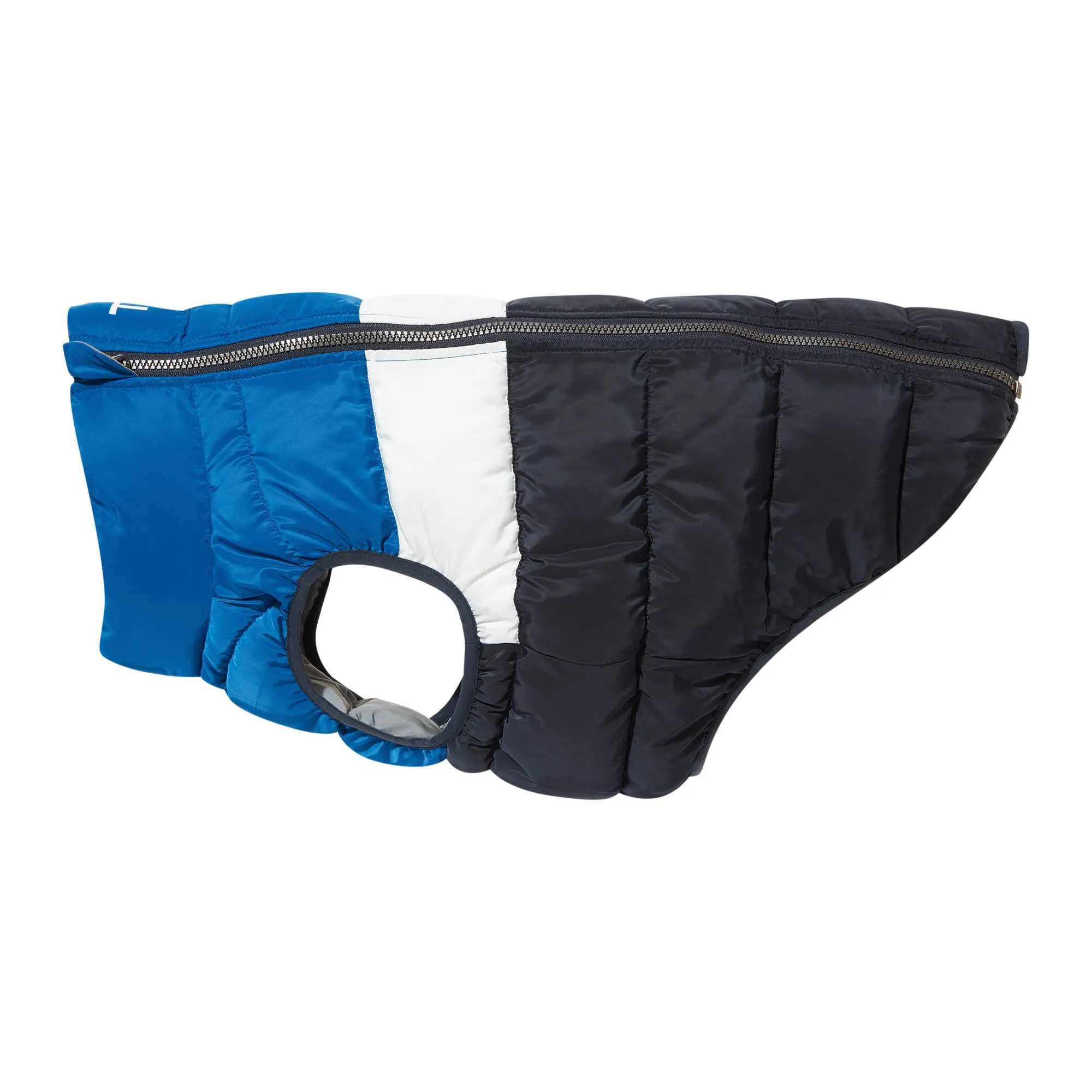 Fetch Padded Dog Coat L - Peacock Blue/Dark Indigo/Optic White