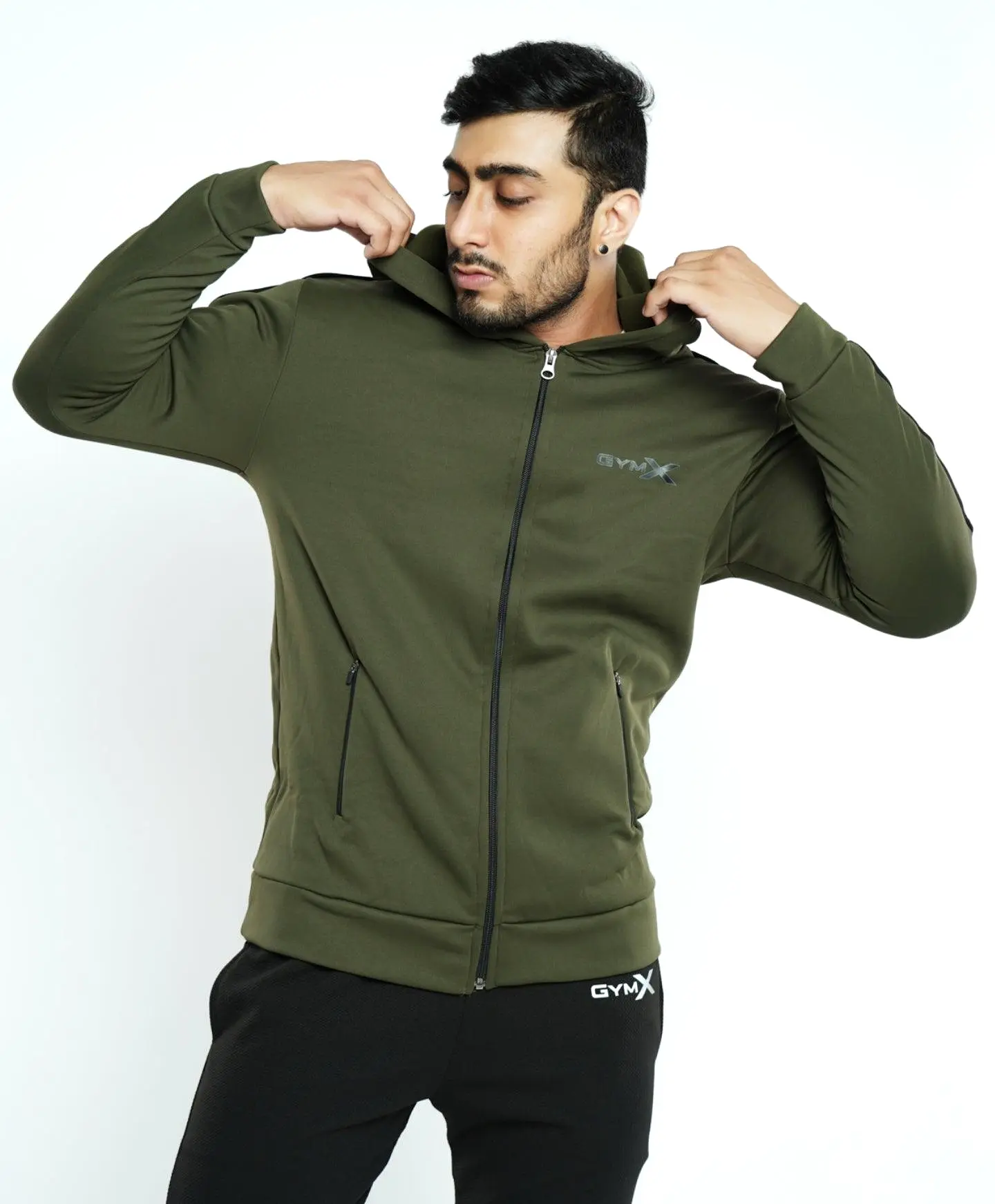 Fleece Tech Hoodie- Olive Green - Sale