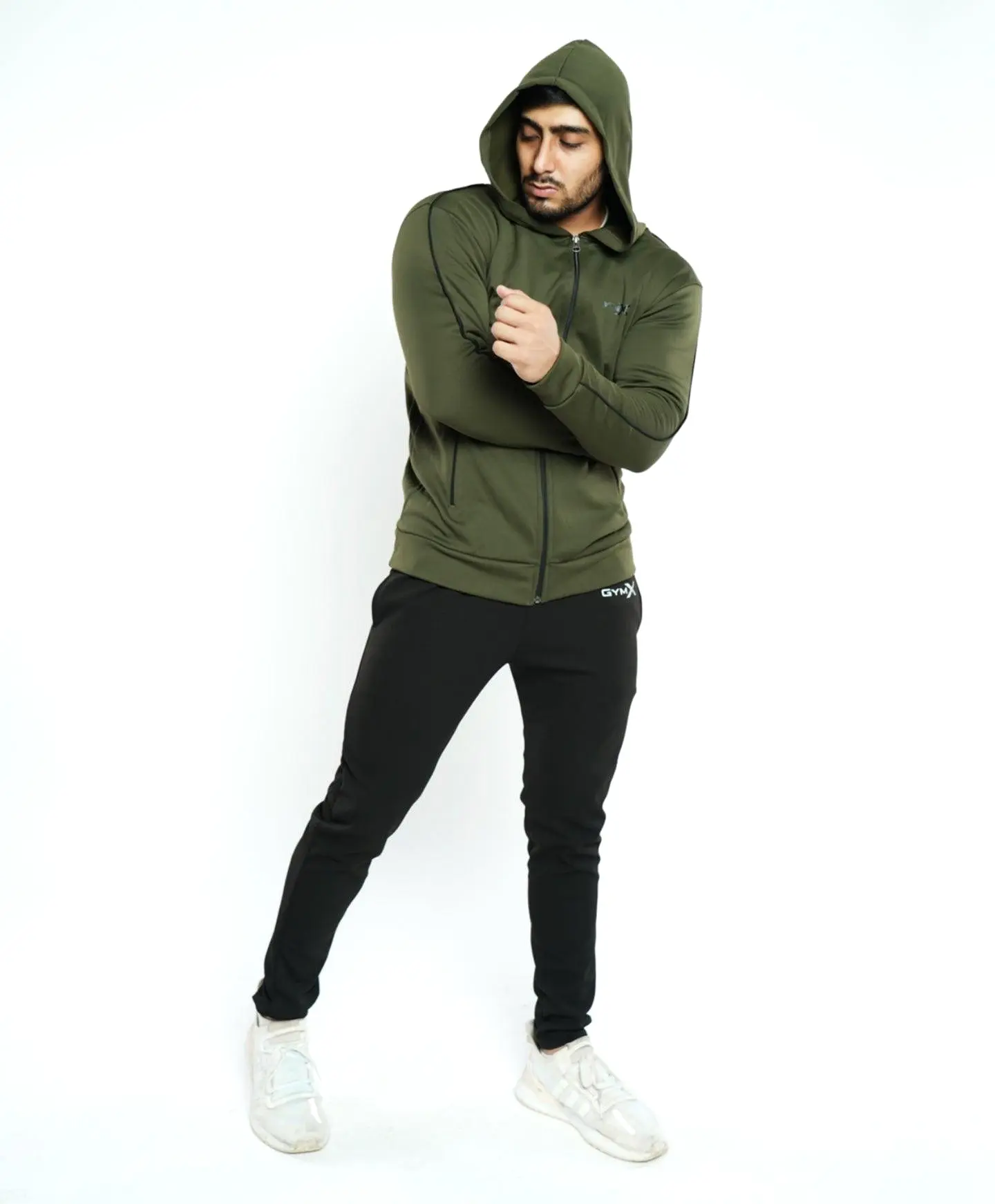 Fleece Tech Hoodie- Olive Green - Sale