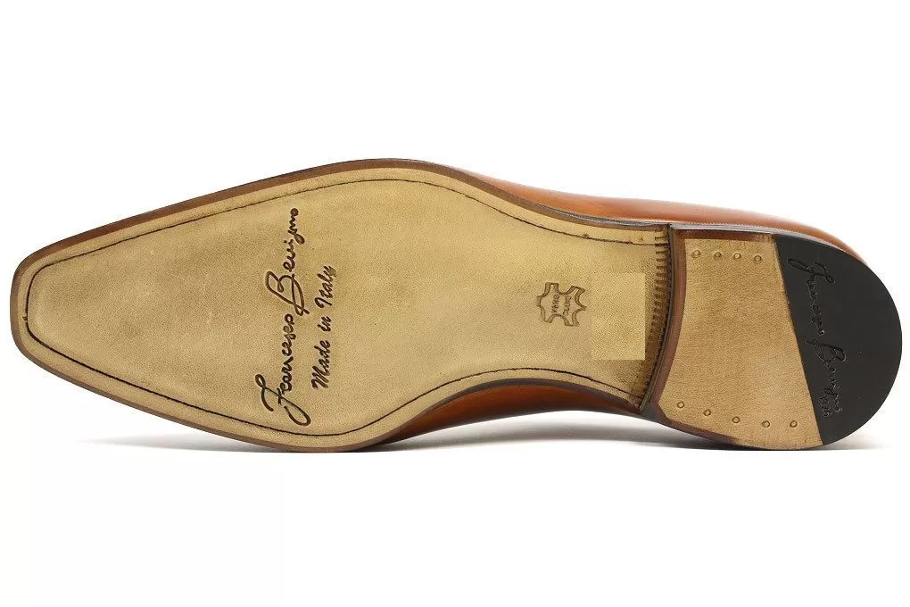 Francesco Benigno Italian Derby Shoes - Brandy